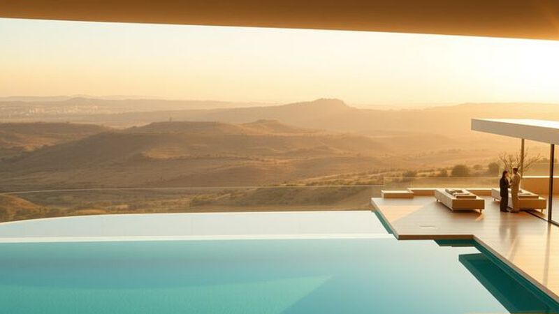Un complejo residencial elegante refleja serenidad