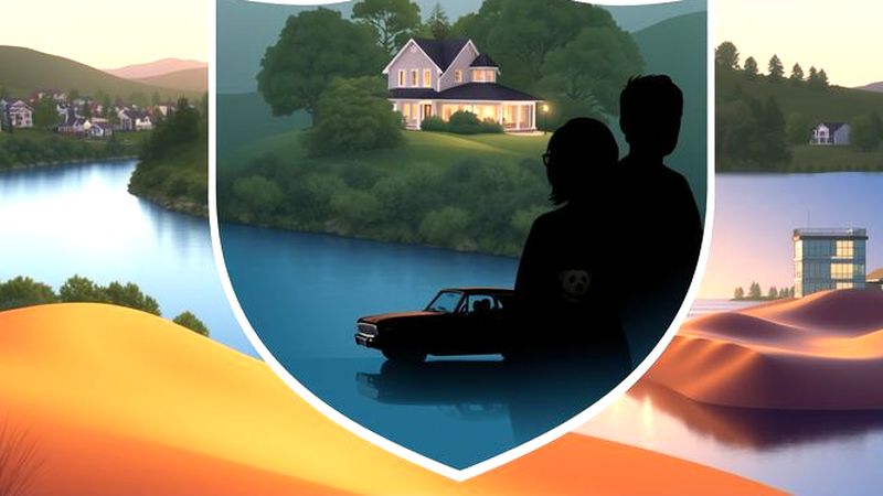 Una familia disfruta estabilidad en un paisaje sereno