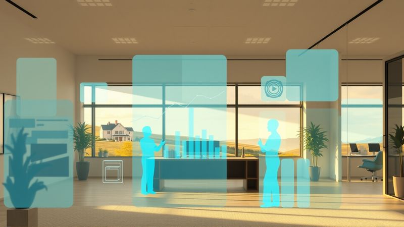 Un espacio de oficina sereno e informativo