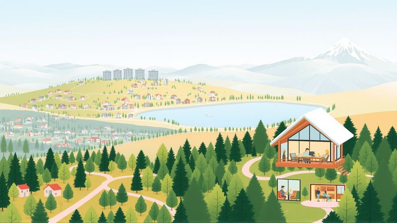Una ciudad serena y pacífica emerge