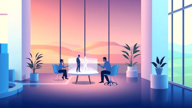 Una ilustración profesional visualiza crecimiento financiero y confianza