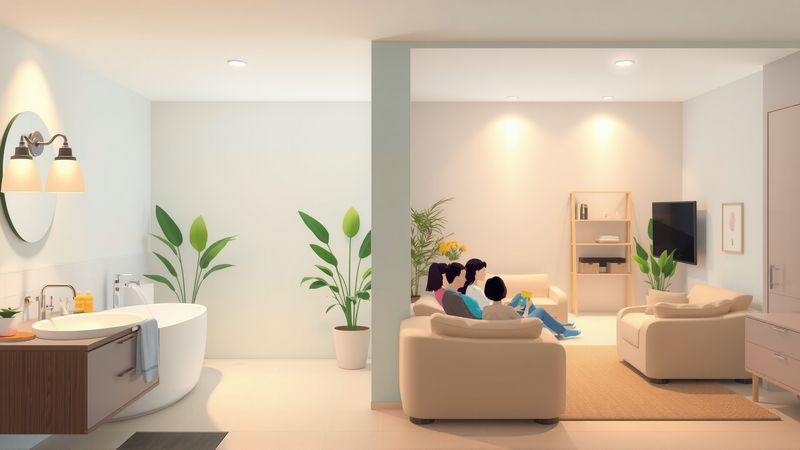 Un hogar sereno y acogedor en luz