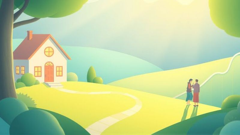 Una ilustración ilustra prosperidad financiera serena